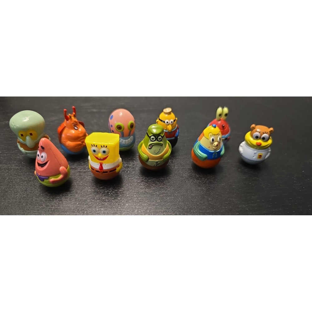 SpongeBob SquarePants Krabby Patty Candy Plus Prize Toy Wobbler Figure Lot (10)